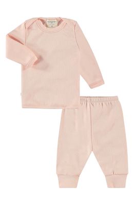 PAIGELAUREN Rib Sweatshirt & Pants Set in Light Pink