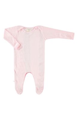 PAIGELAUREN Ribbed Cotton & Modal Footie in Light Pink