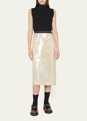 Paillette Embellished Midi Skirt