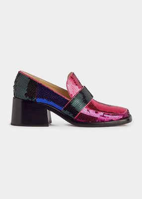 Paillettes Multicolored Sequin Loafers
