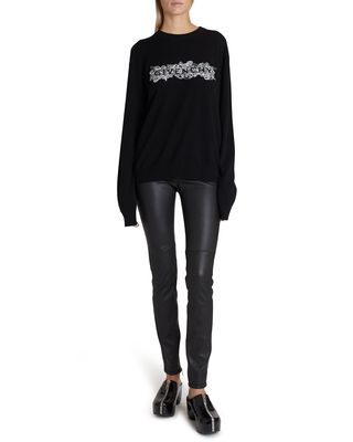 Paisley Logo Embroidered Cashmere Sweater