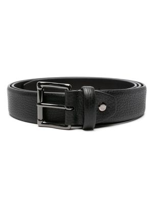 Pal Zileri engraved-buckle leather belt - Black