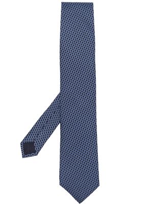Pal Zileri graphic-print pointed silk tie - Blue