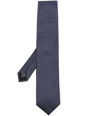 Pal Zileri graphic-print silk pointed tie - Blue