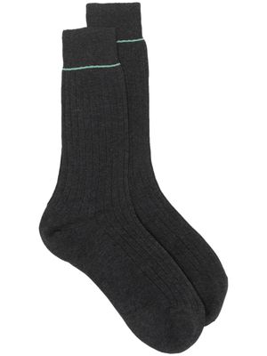 Pal Zileri stripe-detail ankle socks - Grey