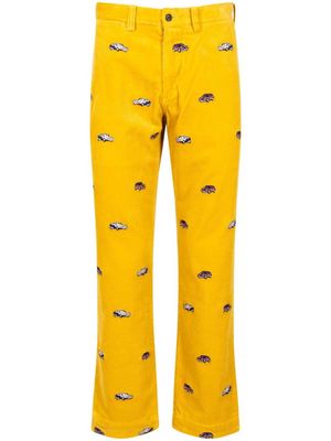 Palace x Ralph Lauren embroidered cord GTI trousers - Yellow