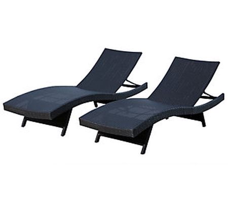Palermo Outdoor Adjustable Wicker Chaise S/2 by Abbyson Living