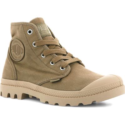 Palladium Pampa Hi Bootie in Olive Textile 