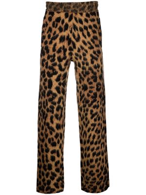 Palm Angels animalier brushed track pants - Brown