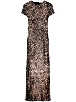 Palm Angels back-opening sequin maxi dress - Brown