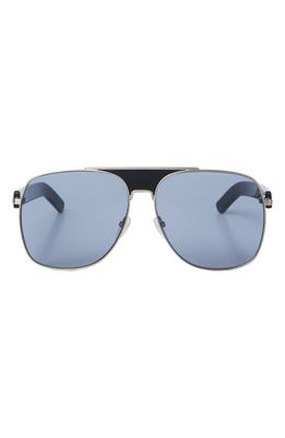 Palm Angels Bay Gradient Round Sunglasses in Black Silver Blue