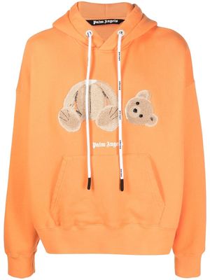 Palm Angels Bear embroidery cotton hoodie - Orange