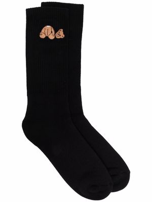 Palm Angels Bear logo-embroidered ankle socks - Black