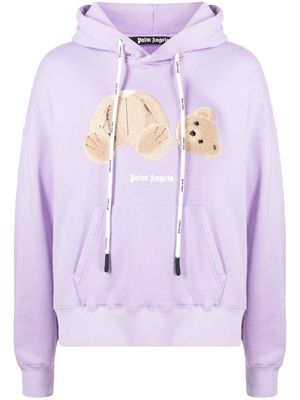 Palm Angels Bear-motif drawstring hoodie - Purple