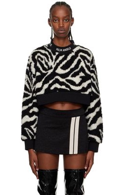 Palm Angels Black & White Zebra Sweater