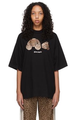 Palm Angels Black Leopard Bear T-Shirt