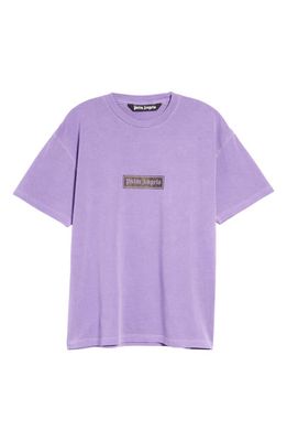 Palm Angels Box Logo Graphic Tee in Purple White