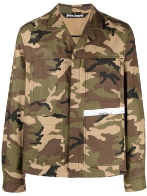 Palm Angels camouflage-print cotton jacket - Green