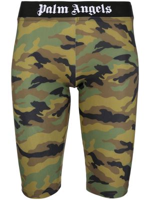 Palm Angels camouflage-print cycling shorts - Green