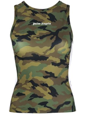 Palm Angels camouflage-print tank top - Green