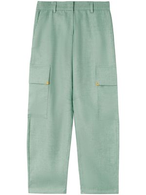 Palm Angels carrot-cut linen trousers - Green