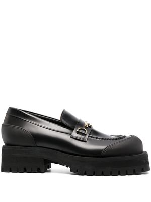 Palm Angels chain logo plaque loafers - Black