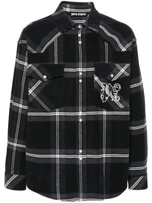 Palm Angels checked cotton-flannel shirt jacket - 1103 anthracite OFF