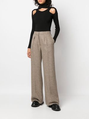 Palm Angels checked wide-leg trousers - Brown