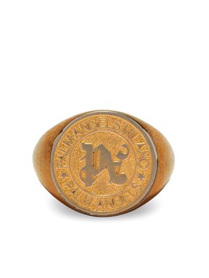 Palm Angels chevalier-monogram signet ring - Gold