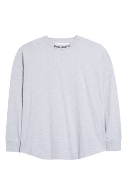 Palm Angels Classic Logo Cotton Graphic Tee in Melange Grey