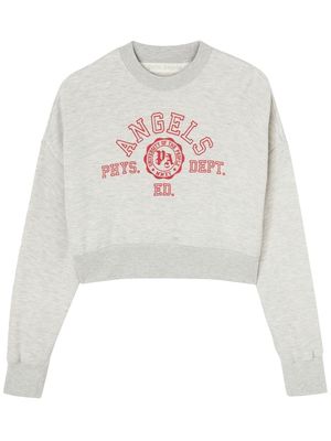 Palm Angels College cropped long-sleeve sweatshirt - Grey