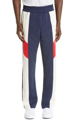 Palm Angels Colorblock Track Pants in Navy Blue White