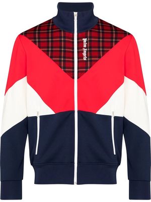 Palm Angels colour-block panelled track jacket - Red