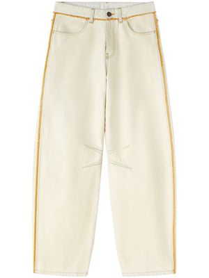 Palm Angels contrast-trim bleached jeans - Neutrals