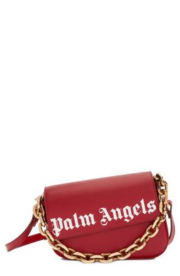 Palm Angels Crash Leather Crossbody Bag in Ruby White
