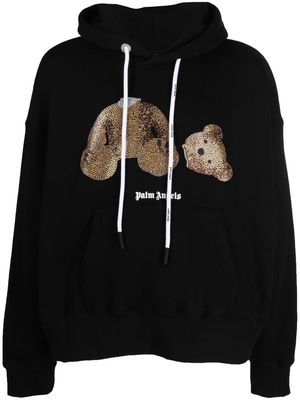 Palm Angels crystal-embellished Teddy Bear hoodie - Black