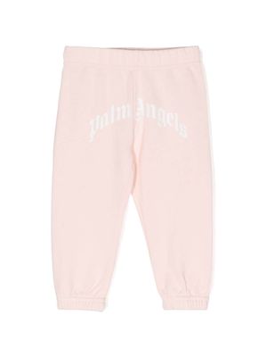 Palm Angels curved-logo cotton jogging bottoms - Pink
