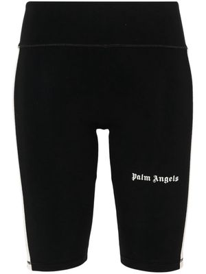 Palm Angels Cyclist Track logo-printed shorts - Black