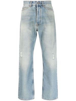 Palm Angels distressed straight-leg jeans - Blue