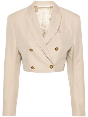 Palm Angels double-breasted cropped blazer - Neutrals