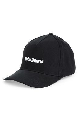 Palm Angels Embroidered Logo Baseball Cap in Black/White