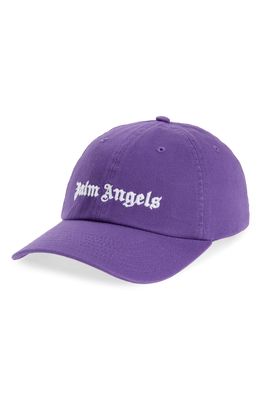 Palm Angels Embroidered Logo Baseball Cap in Purple/White