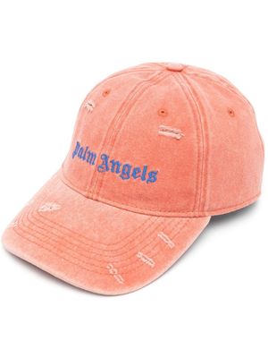 Palm Angels embroidered-logo distressed-effect cap - Orange