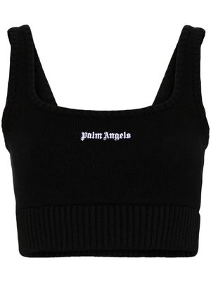 Palm Angels embroidered-logo knit tank top - Black