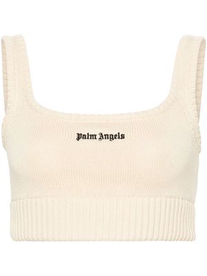 Palm Angels embroidered-logo knit tank top - Neutrals