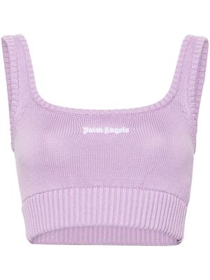 Palm Angels embroidered-logo knit tank top - Purple