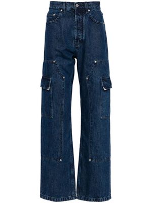 Palm Angels Frame straight-leg cargo jeans - Blue