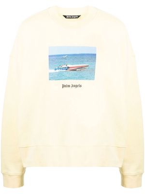 Palm Angels Getty Speedboat-print sweatshirt - Yellow