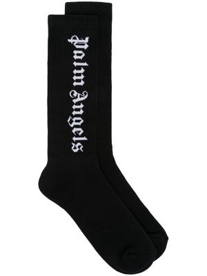Palm Angels Gothic-logo socks - Black