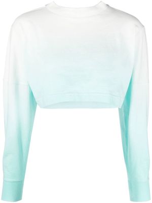 Palm Angels Gradient Cropped long-sleeve T-shirt - Blue